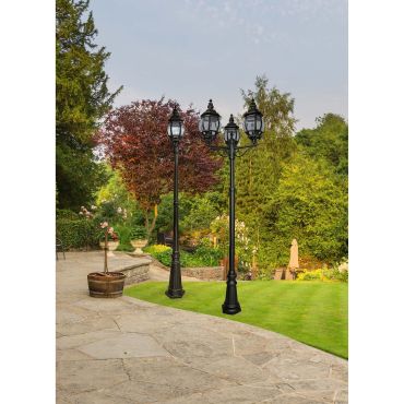 Searchlight Bel Aire - lantaarnpalen - Ø 22 x 105 cm - IP23 - zwart