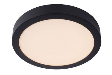 Lucide Brice-Led - plafondverlichting - Ø 30 x 3,9 cm - 30W dimbare LED incl. - IP44 - zwart