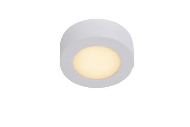 Lucide Brice-Led - plafondverlichting - Ø 11,7 x 3,9 cm - 8W dimbare LED incl. - IP44 - wit