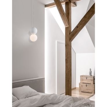 Nova Luce Zero - hanglamp - Ø 10 x 120 cm - wit