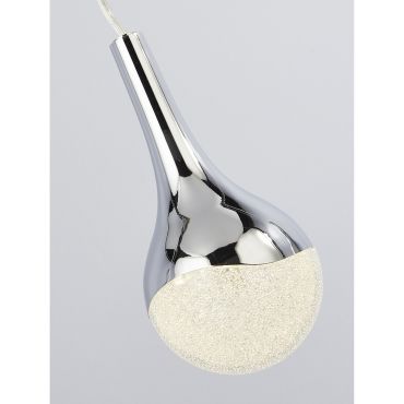 Searchlight Wave Teardrop - hanglamp - 98 x 10 x 120 cm - 28W dimbare LED incl. - chroom