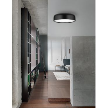 Nova Luce Perleto - plafondverlichting - Ø 35 x 13 cm - zwart