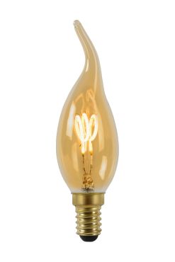 LED filament kaarslamp - Ø 3,5 x 11,5 cm - E14 - 3W dimbaar - 2200K - amber
