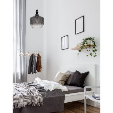 Nova Luce Loni - hanglamp - Ø 24 x 120 cm - rokerig grijs