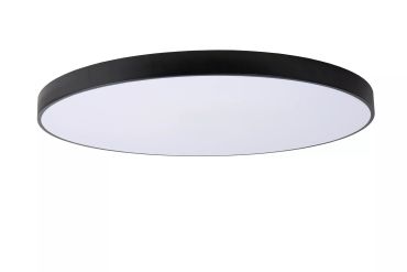 Lucide Unar - plafondverlichting - Ø 80 x 5 cm - 80W dimbare LED incl. - 3 stappen dimmer - zwart