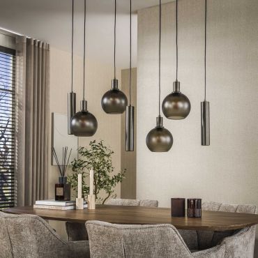 Vico Sfera - hanglamp - 100 x 20 x 150 cm - sienna bruin-frosted