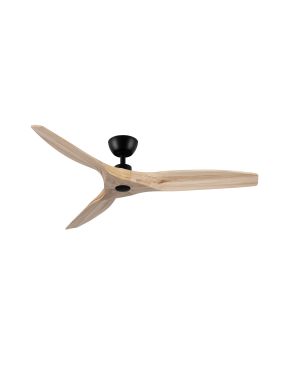 Nova Luce Arcadia - plafondventilator met afstandsbediening - Ø 132 cm - zwart en natuurlijk hout