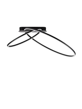 Nova Luce Kiklos - plafondlamp - Ø 72 x 30 cm - 42W dimbare LED incl. - zandzwart