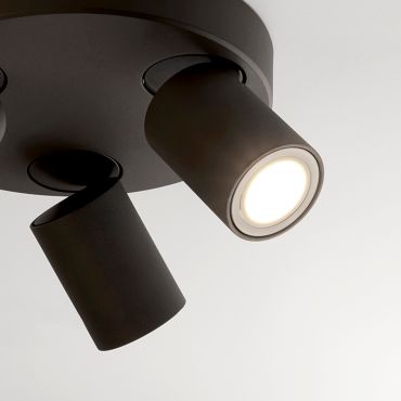 Projectlight Phoebe - opbouwspot 3L -  Ø 21 x 7 cm - zwart