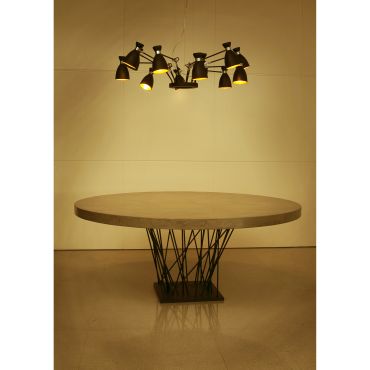 Faro Retro - hanglamp - Ø 132 x 45 cm - zwart en koper