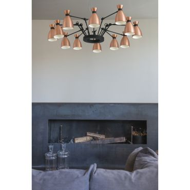 Faro Retro - hanglamp - Ø 132 x 45 cm - mat koper