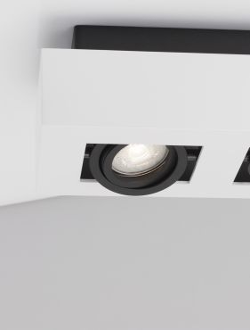 Nova Luce Robin - opbouwspot - 25 x 14,5 x 8,6 cm - wit en zwart