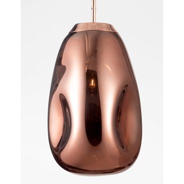 Nova Luce Lava - hanglamp - Ø 22 x 120 cm - koper