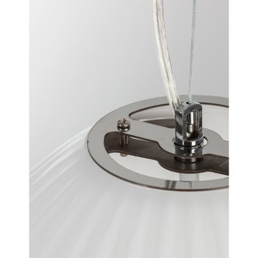 Nova Luce Hector - hanglamp - Ø 30 x 120 cm - opaal en chroom