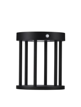 Nova Luce Aigo - tuinpaal met sensor op zonne-energie - Ø 16 x 18 cm - 2W LED incl. - IP65 - donker antraciet