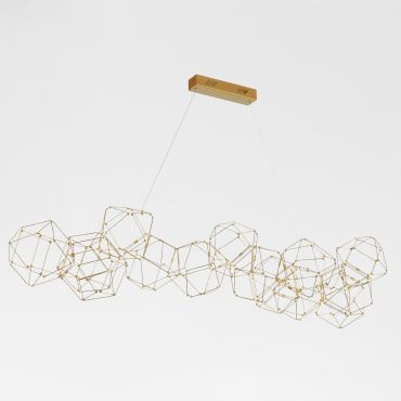 Nova Luce Nebula - hanglamp - 137 x 54 x 120 cm - 67,2W LED incl. - goud