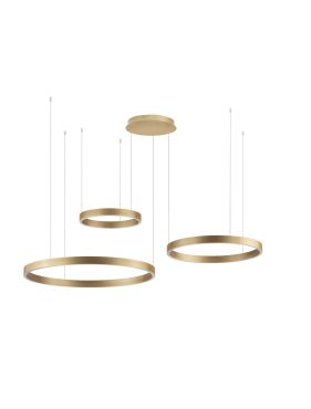 Nova Luce Elowen - hanglamp - 148 x 250 x 106 cm - 181W dimbare LED incl. - geborsteld goud
