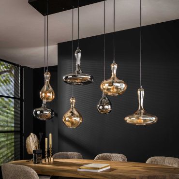 Vico Karaf - hanglamp - 145 x 50 x 150 cm - zwart