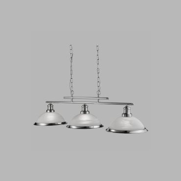 Searchlight Bistro - hanglamp - 100 x 28 x 82 cm - satijn zilver