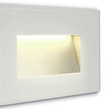 ONE Light Glass Face - inbouw wandverlichting - 12 x 3,6 x 8 cm - 4W LED incl. - IP65 - wit
