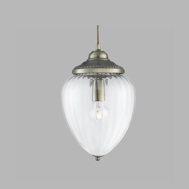 Searchlight Pineapple - hanglamp - Ø 22 x 100 cm - antiek messing
