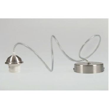 Artdelight Iron - hanglamp - Ø 12 x 120 cm - mat staal en transparant