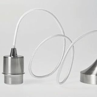 Artdelight Iron - hanglamp - Ø 12 x 120 cm - mat staal en wit