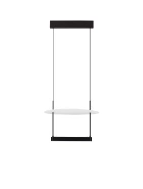 Nova Luce Diona - hanglamp - Ø 40 x 160 cm - 29W dimbare LED incl. - zandzwart en wit