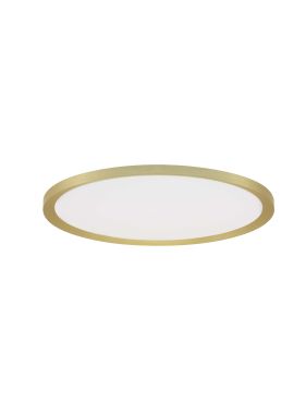 Nova Luce Aoton - plafondlamp - Ø 40 x 5 cm - 35W dimbare LED incl. - geborsteld goud