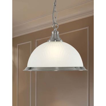 Searchlight American Diner - hanglamp - Ø 34 x 78 cm - chroom