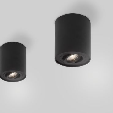 Nova Luce Gozzano - opbouwspot - Ø 8 x 9 cm - zwart