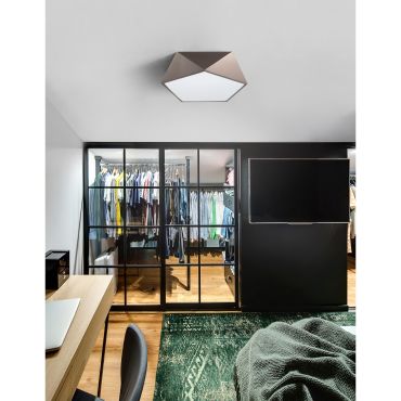 Nova Luce Darius - plafondverlichting - 40 x 40 x 10 cm - brons en mat wit