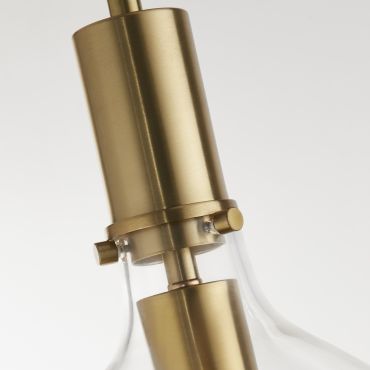Searchlight Margarita - hanglamp - Ø 25 x 120 cm - messing en transparant