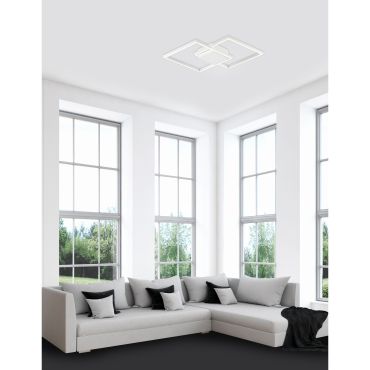 Nova Luce Bilbao - plafondverlichting - 46 x 46 x 6,5 cm - 25W LED incl. - wit