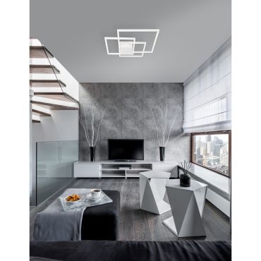 Nova Luce Bilbao - plafondverlichting - 56 x 56 x 8,5 cm - 42W LED incl. - wit