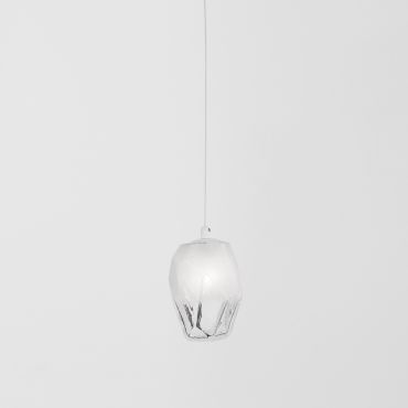 Nova Luce Ice - hanglamp - Ø 12 x 180 cm - wit en transparant