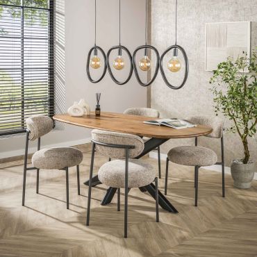 Vico Pebble - hanglamp - 140 x 9 x 150 cm - artic zwart