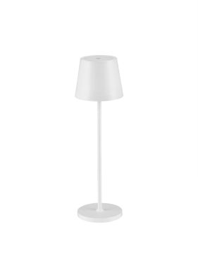 Nova Luce Seina - oplaadbare tafellamp buiten - Ø 11,4 x 39,5 cm - 2W dimbare LED incl. - IP54 - zandwit