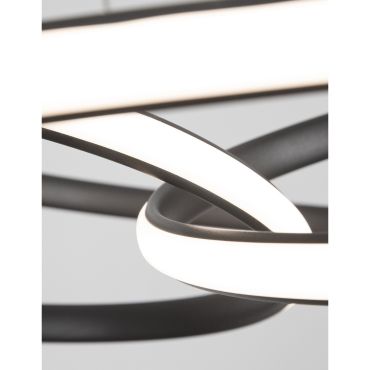 Nova Luce Menton - hanglamp - Ø 52 x 120 cm - 43W dimbare LED incl. - zand zwart