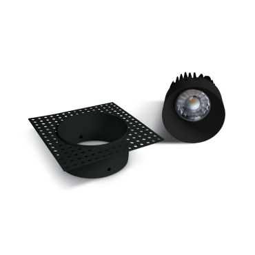 ONE Light Trimless Range - inbouwspot - Ø 66 mm, Ø 83 mm inbouwmaat - 7W LED incl. - IP54 - zwart