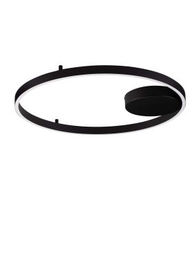 Nova Luce Hedra - plafondlamp - Ø 60 x 5 cm - 60W dimbare LED incl. - zandzwart
