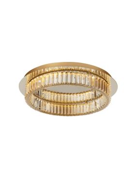 Nova Luce Aurelia - plafondlamp - Ø 60 x 12 cm - 41W dimbare LED incl. - goud