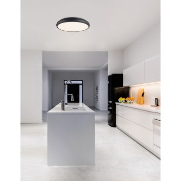 Nova Luce Gap - plafondverlichting - Ø 51 x 9 cm - 50W LED incl. - zwart