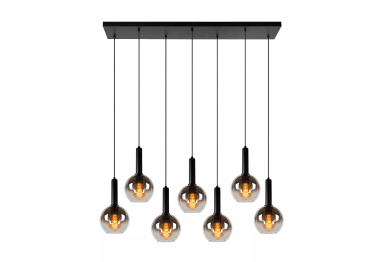 Lucide Marius - hanglamp - 130 x 30 x 150 cm - gerookt zwart