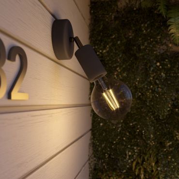 Creative Cables Eiva - buiten- en/of badkamerwandlamp met siliconen bevestiging - Ø 12,5 x 10,5 cm - IP65 - zwart