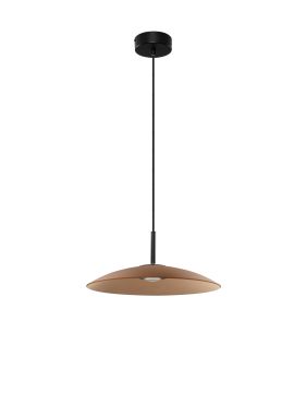 Nova Luce Polifemo - hanglamp - Ø 40 x 140 cm - 12W LED incl. - mocabruin glas en zandzwart