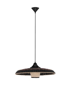 Nova Luce Capa - hanglamp - Ø 61 x 200 cm - natuurlijk, zwart en bruin