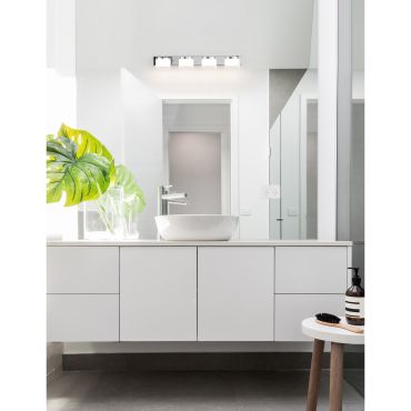 Nova Luce Sabia - spiegellamp - 51 x 9,8 x 7,5 cm - 20W LED incl. - IP44 - chroom
