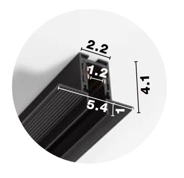 Nova Luce Ultra Slim - trimless inbouw magnetische rail met 1cm diepe vleugels - 100 cm - zwart