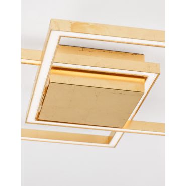 Nova Luce Bilbao - plafondverlichting - 46 x 46 x 6,5 cm - 25W LED incl. - goud